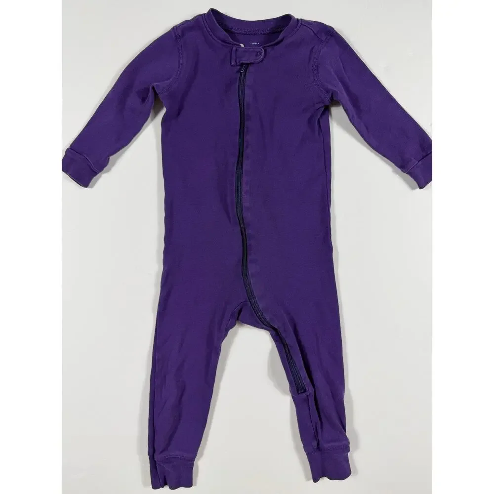 Primary Solid Purple Zip One-Piece Sleeper Pajamas Size 12–18 Months